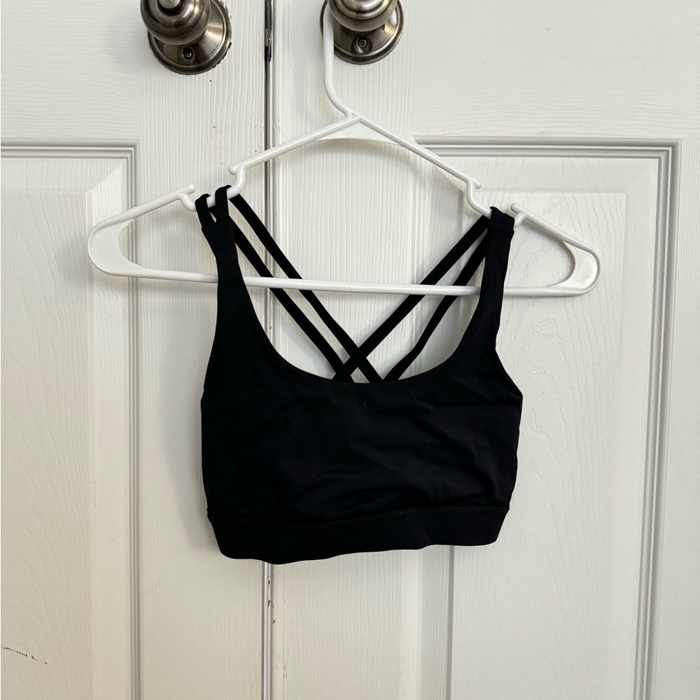 Pure Barre Black Strappy Sports Bra